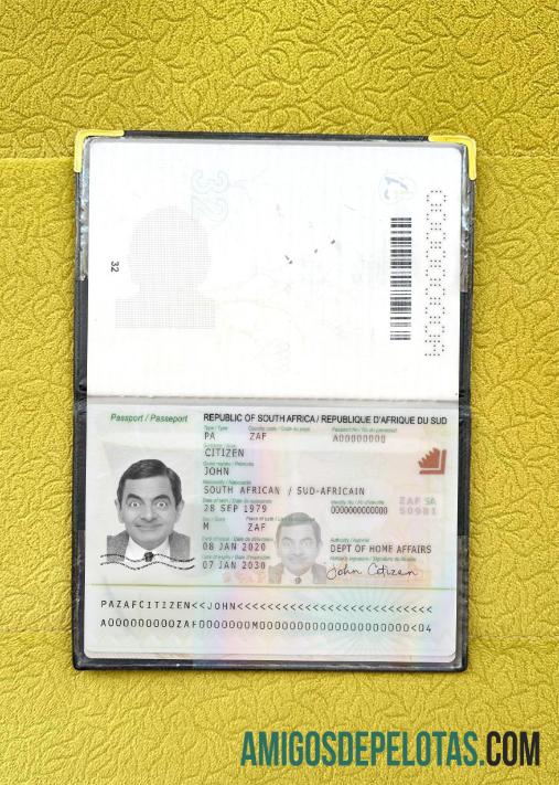 Passaporte da África do Sul 2020 Presente Photolook modelo